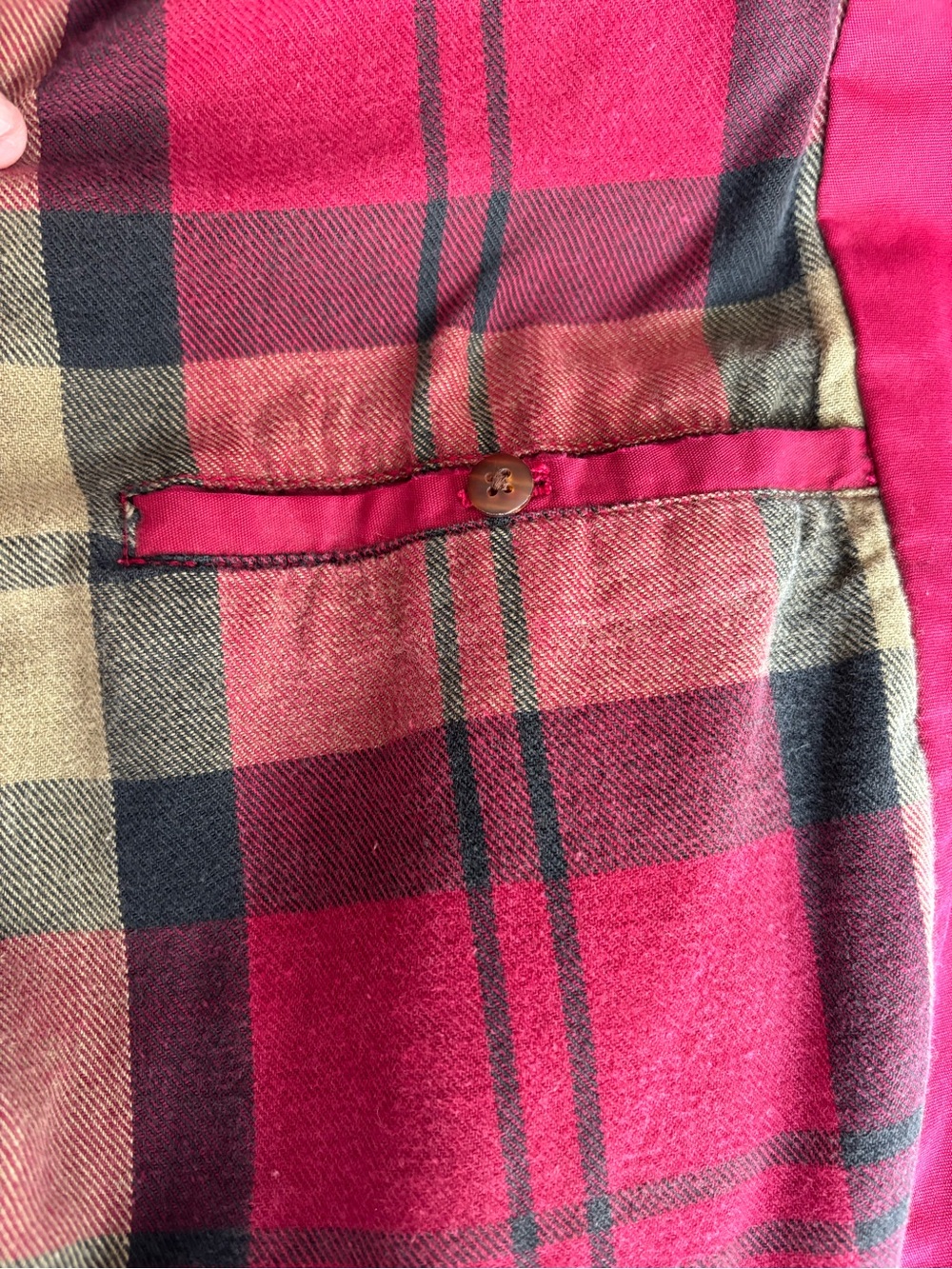 J. Crew Red Cotton Barn Jacket with Tan Corduroy Collar - Picture 14 of 16